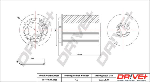 Dr!ve+ DP1110.11.0186 - Масляний фільтр autocars.com.ua