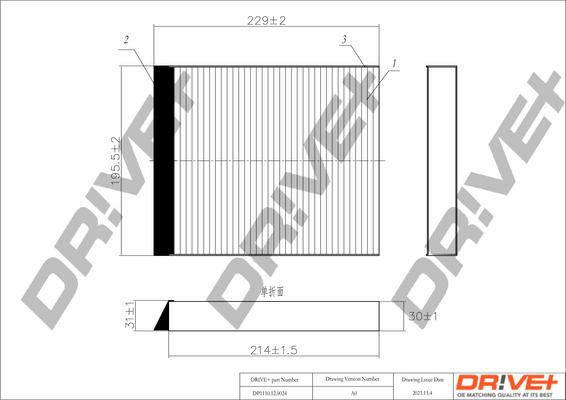 Dr!ve+ DP1110.12.0024 - Фільтр, повітря у внутрішній простір autocars.com.ua