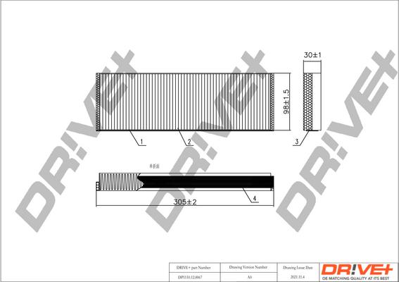 Dr!ve+ DP1110.12.0067 - Фільтр, повітря у внутрішній простір autocars.com.ua