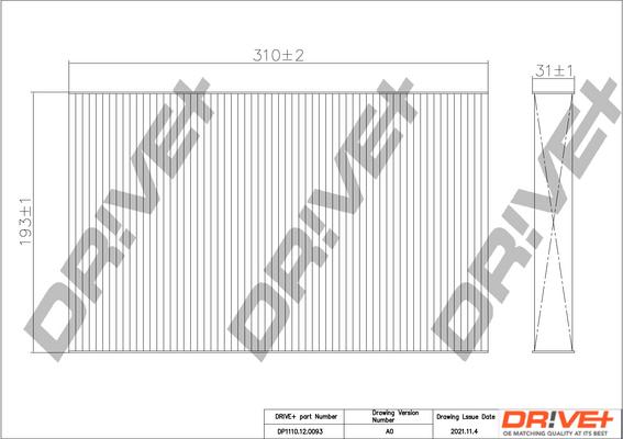 Dr!ve+ DP1110.12.0093 - Фільтр, повітря у внутрішній простір autocars.com.ua