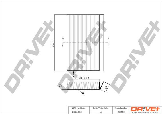 Dr!ve+ DP1110.12.0165 - Фільтр, повітря у внутрішній простір autocars.com.ua