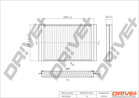 Dr!ve+ DP1110.12.0166 - Фільтр, повітря у внутрішній простір autocars.com.ua