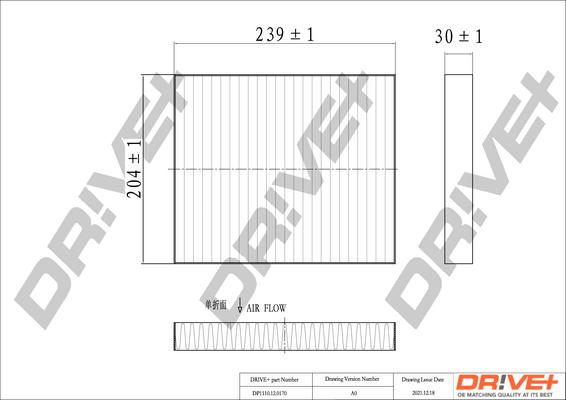 Dr!ve+ DP1110.12.0170 - Фільтр, повітря у внутрішній простір autocars.com.ua