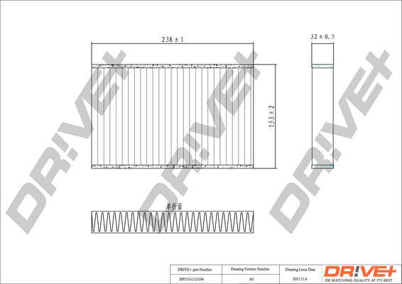 Dr!ve+ DP1110.12.0194 - Фільтр, повітря у внутрішній простір autocars.com.ua