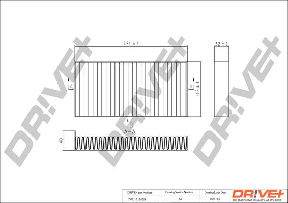 Dr!ve+ DP1110.12.0208 - Фільтр, повітря у внутрішній простір autocars.com.ua