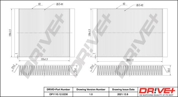 Dr!ve+ DP1110.12.0236 - Фільтр, повітря у внутрішній простір autocars.com.ua