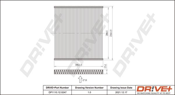 Dr!ve+ DP1110.12.0247 - Фільтр, повітря у внутрішній простір autocars.com.ua