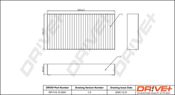 Dr!ve+ DP1110.12.0281 - Фільтр, повітря у внутрішній простір autocars.com.ua