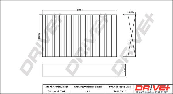 Dr!ve+ DP1110.12.0302 - Фільтр, повітря у внутрішній простір autocars.com.ua