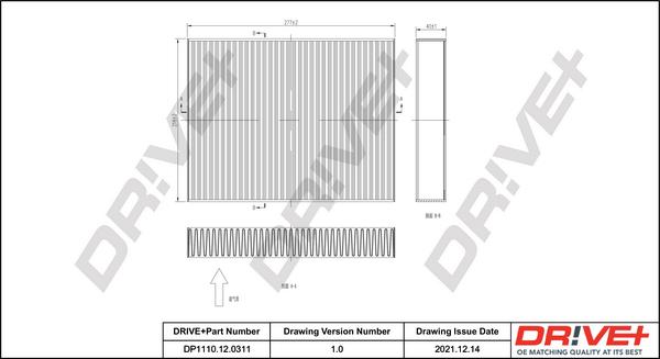 Dr!ve+ DP1110.12.0311 - Фільтр, повітря у внутрішній простір autocars.com.ua