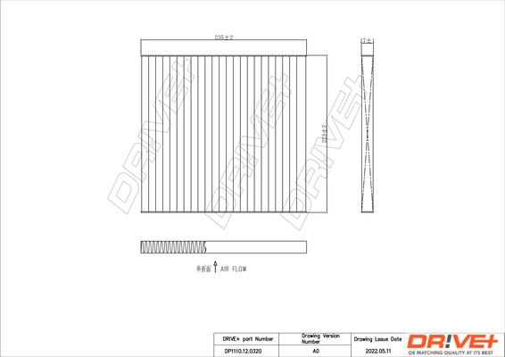 Dr!ve+ DP1110.12.0320 - Фільтр, повітря у внутрішній простір autocars.com.ua