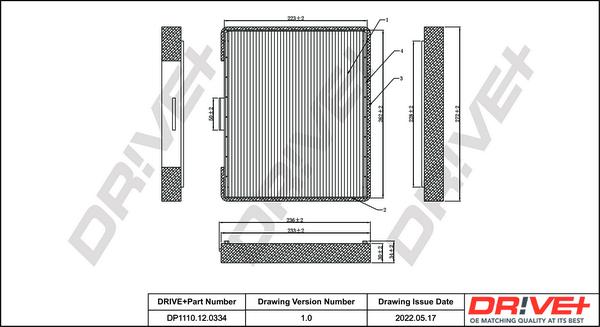 Dr!ve+ DP1110.12.0334 - Фільтр, повітря у внутрішній простір autocars.com.ua