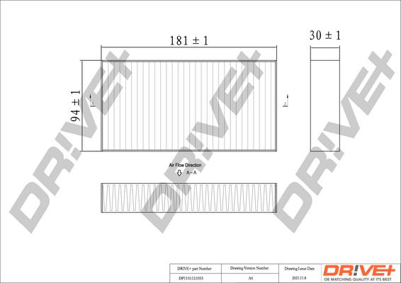 Dr!ve+ DP1110.12.0353 - Фільтр, повітря у внутрішній простір autocars.com.ua