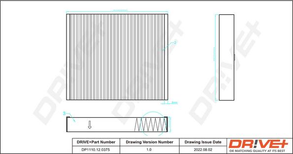 Dr!ve+ DP1110.12.0375 - Фільтр, повітря у внутрішній простір autocars.com.ua