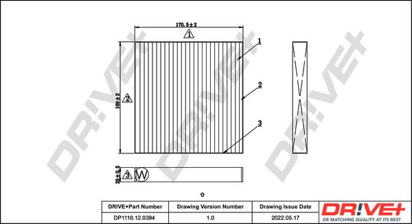 Dr!ve+ DP1110.12.0394 - Фільтр, повітря у внутрішній простір autocars.com.ua