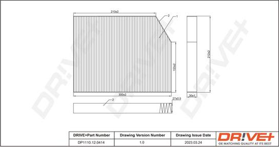 Dr!ve+ DP1110.12.0414 - Фільтр, повітря у внутрішній простір autocars.com.ua