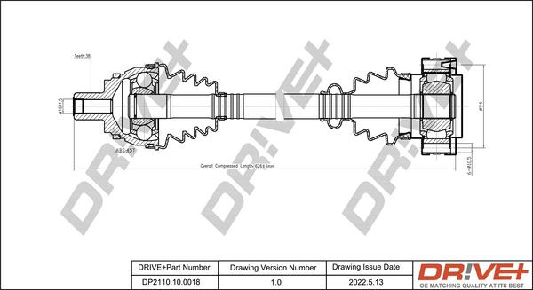 Dr!ve+ DP2110.10.0018 - Приводний вал autocars.com.ua