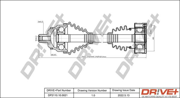 Dr!ve+ DP2110.10.0021 - Приводний вал autocars.com.ua