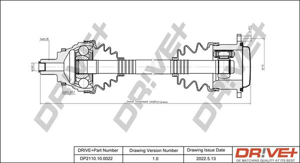 Dr!ve+ DP2110.10.0022 - Приводний вал autocars.com.ua
