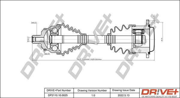 Dr!ve+ DP2110.10.0025 - Приводний вал autocars.com.ua