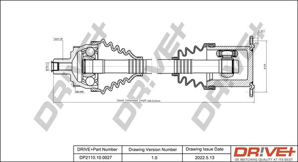 Dr!ve+ DP2110.10.0027 - Приводний вал autocars.com.ua