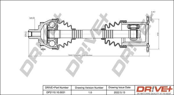 Dr!ve+ DP2110.10.0031 - Приводний вал autocars.com.ua