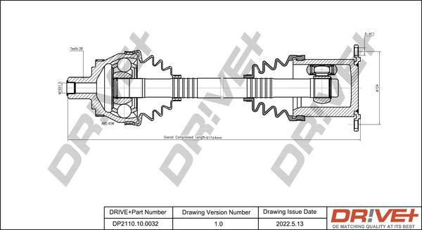 Dr!ve+ DP2110.10.0032 - Приводний вал autocars.com.ua