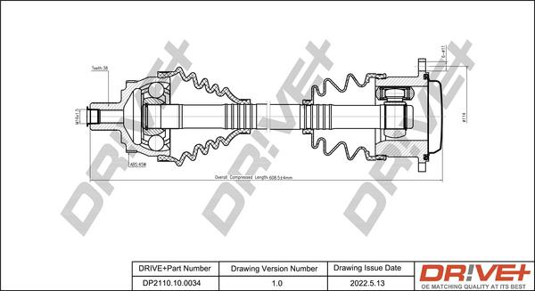 Dr!ve+ DP2110.10.0034 - Приводний вал autocars.com.ua