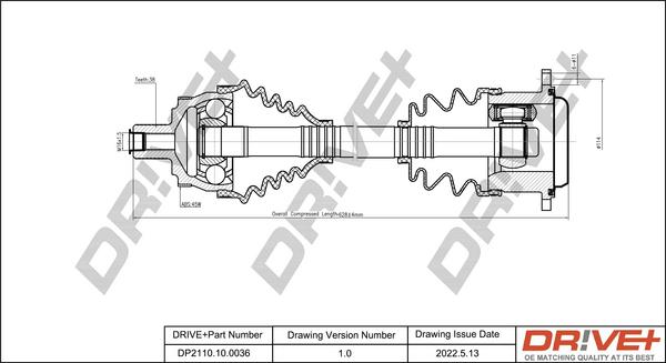 Dr!ve+ DP2110.10.0036 - Приводний вал autocars.com.ua