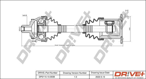 Dr!ve+ DP2110.10.0039 - Приводний вал autocars.com.ua