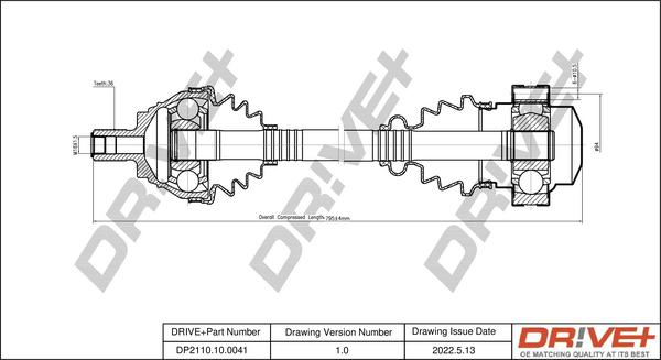 Dr!ve+ DP2110.10.0041 - Приводний вал autocars.com.ua