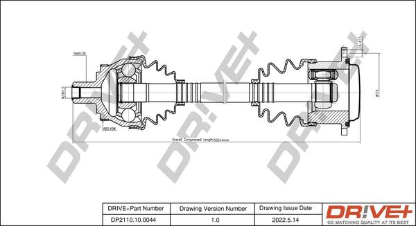 Dr!ve+ DP2110.10.0044 - Приводний вал autocars.com.ua