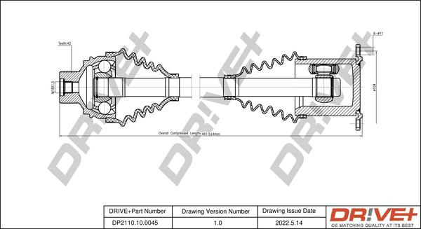 Dr!ve+ DP2110.10.0045 - Приводний вал autocars.com.ua