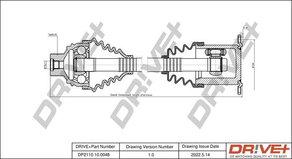 Dr!ve+ DP2110.10.0048 - Приводний вал autocars.com.ua