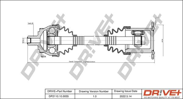 Dr!ve+ DP2110.10.0055 - Приводний вал autocars.com.ua