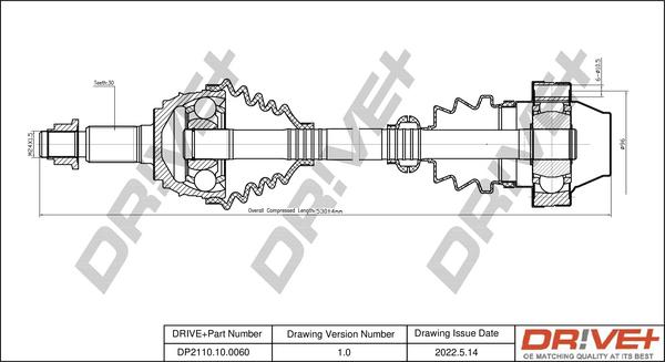 Dr!ve+ DP2110.10.0060 - Приводний вал autocars.com.ua