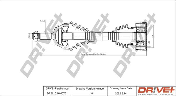 Dr!ve+ DP2110.10.0070 - Приводной вал autodnr.net