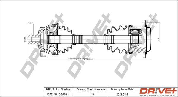 Dr!ve+ DP2110.10.0076 - Приводний вал autocars.com.ua