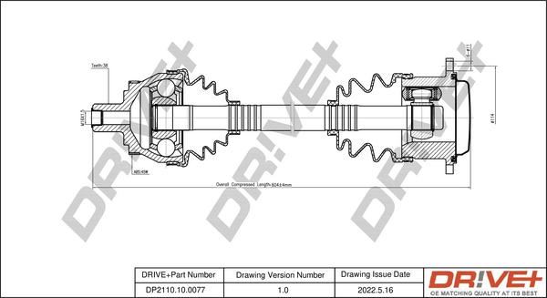 Dr!ve+ DP2110.10.0077 - Приводний вал autocars.com.ua