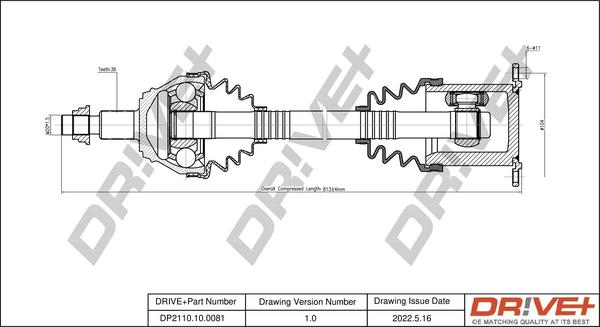 Dr!ve+ DP2110.10.0081 - Приводний вал autocars.com.ua