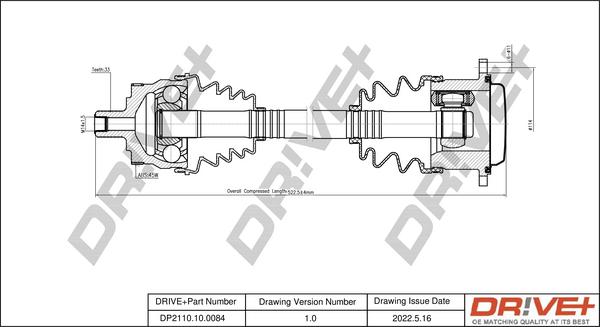 Dr!ve+ DP2110.10.0084 - Приводний вал autocars.com.ua