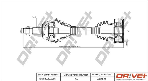 Dr!ve+ DP2110.10.0086 - Приводний вал autocars.com.ua