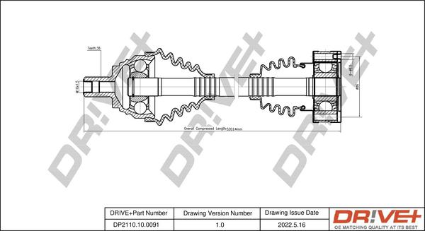 Dr!ve+ DP2110.10.0091 - Приводной вал autodnr.net