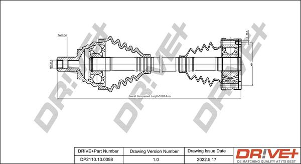 Dr!ve+ DP2110.10.0098 - Приводной вал autodnr.net