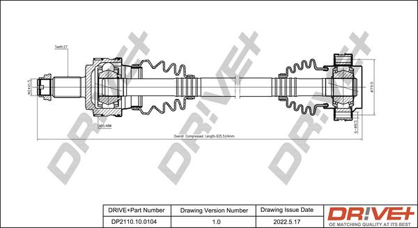 Dr!ve+ DP2110.10.0104 - Приводний вал autocars.com.ua