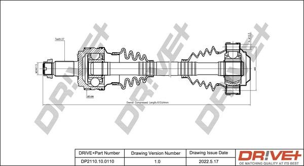 Dr!ve+ DP2110.10.0110 - Приводний вал autocars.com.ua