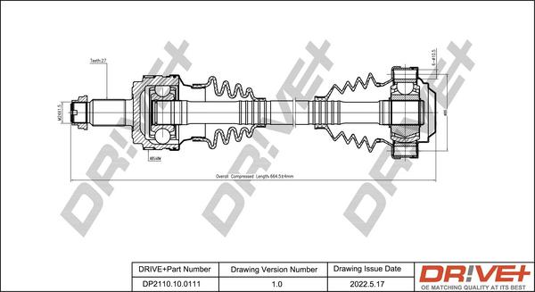 Dr!ve+ DP2110.10.0111 - Приводний вал autocars.com.ua