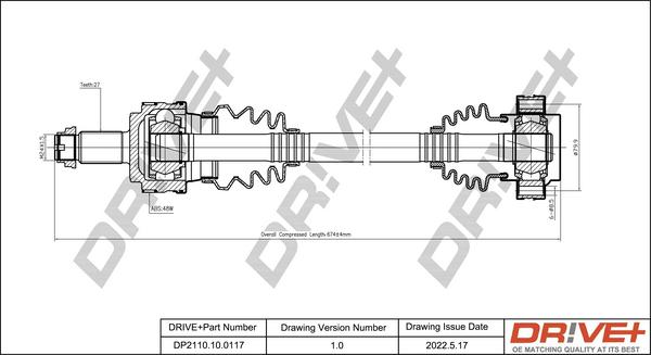 Dr!ve+ DP2110.10.0117 - Приводний вал autocars.com.ua