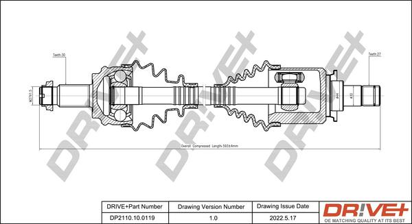 Dr!ve+ DP2110.10.0119 - Приводний вал autocars.com.ua