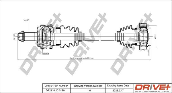 Dr!ve+ DP2110.10.0129 - Приводний вал autocars.com.ua